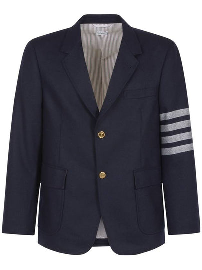 4 Bar Stripe Single Breasted Wool Jacket Navy - THOM BROWNE - BALAAN 2