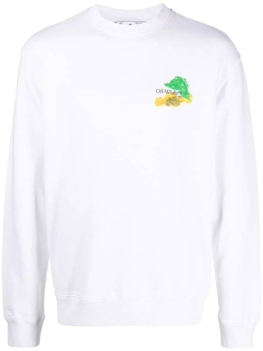 Men's Brush Arrow Slim Crew Neck Sweatshirt White - OFF WHITE - BALAAN 1