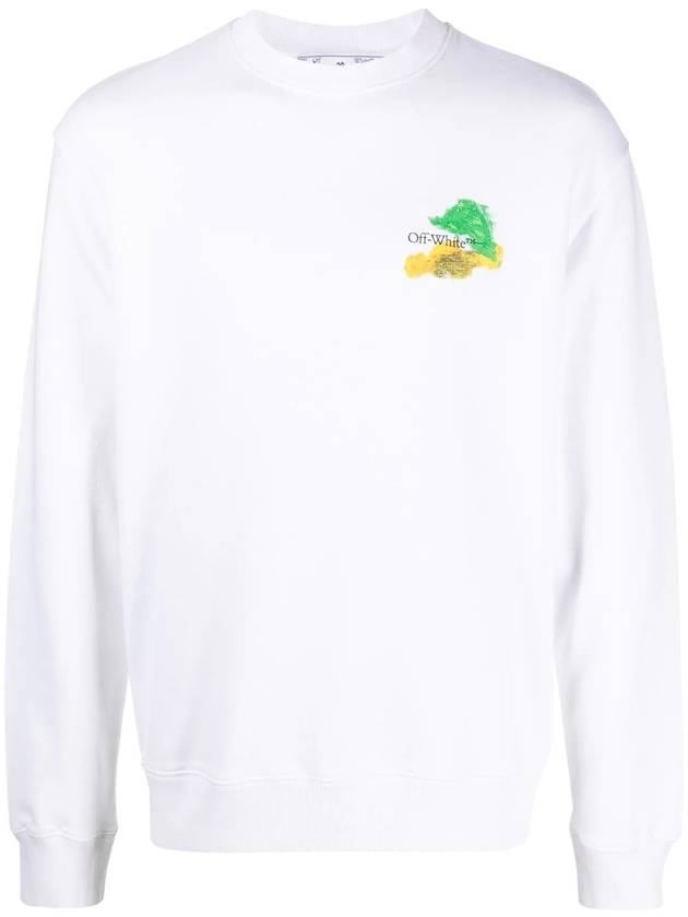 Men's Brush Arrow Slim Crew Neck Sweatshirt White - OFF WHITE - BALAAN 1