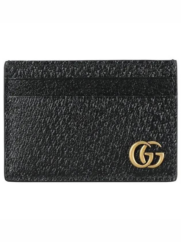 GG Marmont Leather Card Wallet Black - GUCCI - BALAAN 2