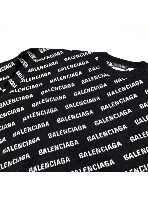 All Over Intarsia Logo Knit Top Black - BALENCIAGA - BALAAN 7