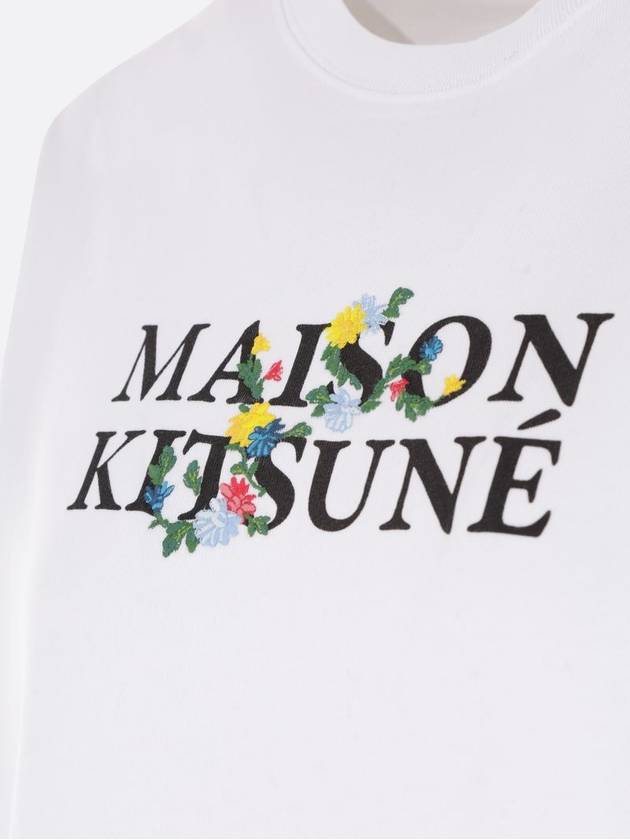 Flower Logo Print Short Sleeve T-Shirt White - MAISON KITSUNE - BALAAN 5