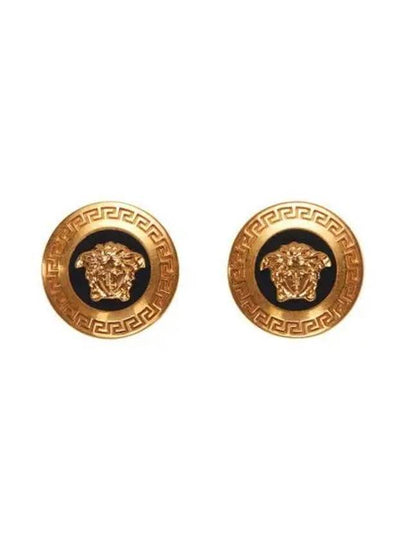 Greca Medusa Earrings Black Gold - VERSACE - BALAAN 2