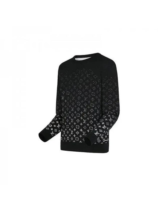 LVSE Monogram Degrade Crew Neck Noir Blanc 1A8FM3 - LOUIS VUITTON - BALAAN 1