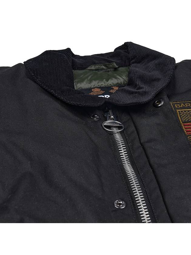 Logo Patch Workers Wax Jacket Black - BARBOUR - BALAAN 10