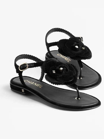 Women s Sandals Velvet Black G45929 B17944 94305 - CHANEL - BALAAN 1