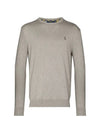 Embroidered Logo Crew Neck Knit Top Grey - POLO RALPH LAUREN - BALAAN 1