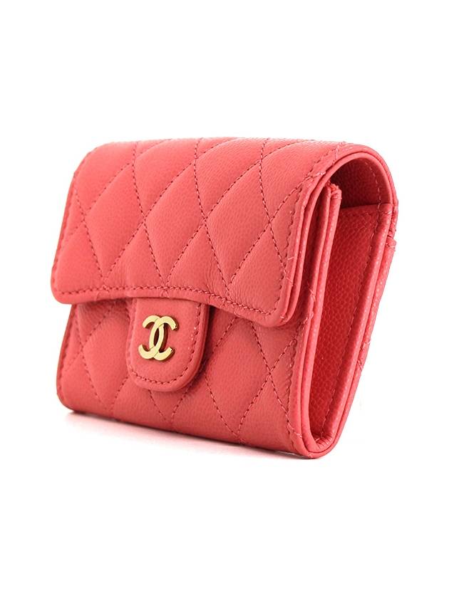 CH Classic Caviar Flap Zipper Card Wallet Pink Gold CH41WT011 - CHANEL - BALAAN 2