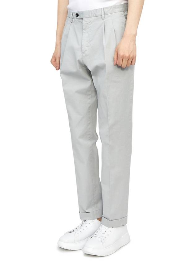 Men's Virgin Wool Straight Pants Grey - DRUMOHR - BALAAN 3