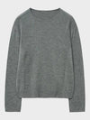 Micro ribbed square neck knit gray - NOIRER - BALAAN 3