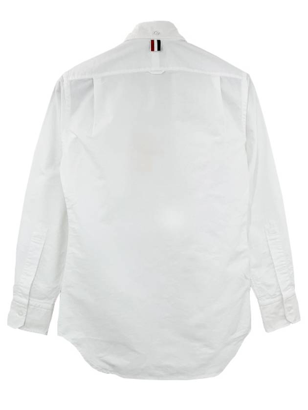 Men's Logo Patch Classic Cotton Long-Sleeve Shirt White - THOM BROWNE - BALAAN 4