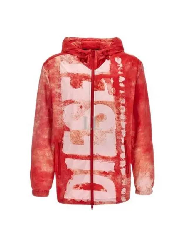 J Warrett Logo Watercolour Effect Windbreaker Red - DIESEL - BALAAN 2