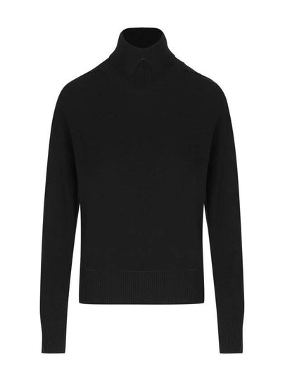 Rollneck Wool Knit Top Black - BURBERRY - BALAAN 2