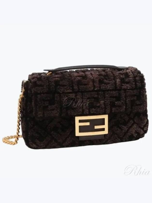 Baguette Chain Midi Shoulder Bag Dark Brown - FENDI - BALAAN 2