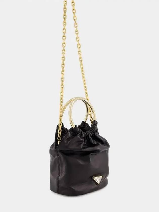 Mini Nappa Leather Bucket Bag Black - PRADA - BALAAN 4