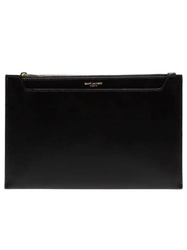 Catherine zipper pouch clutch bag black - SAINT LAURENT - BALAAN 1