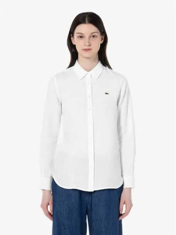 Women s Basic Linen Shirt CF904E 54G 001 Domestic Product GQ2N24031292991 - LACOSTE - BALAAN 1