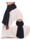 Rib Stitch LP Scarf Navy - LORO PIANA - BALAAN 3