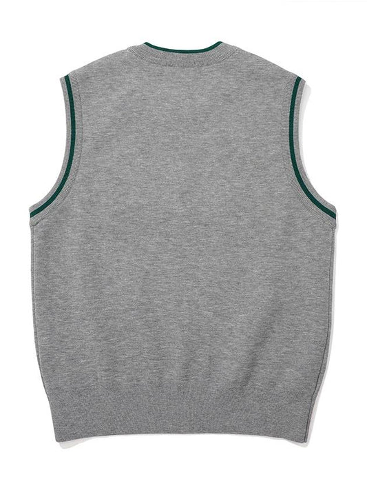 Malbon round neck knit vest MELANGE GRAY WOMAN - MALBON GOLF - BALAAN 2