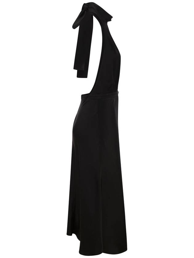 Satin midi dress with asymmetric skirt - ELISABETTA FRANCHI - BALAAN 3