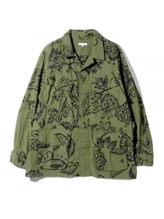 Jungle Fatigue Jacket Olive Floral Print Ripstop MP243 CT243 - ENGINEERED GARMENTS - BALAAN 1