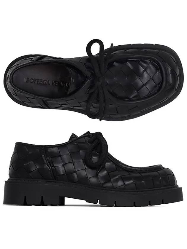 Haddock Lace Up Leather Loafers Black - BOTTEGA VENETA - BALAAN 2