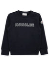 Kids Lettering Logo Sweatshirt Navy 8G00028 899PS 778 8 10A - MONCLER - BALAAN 2