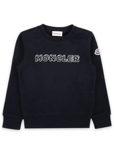 Kids Lettering Logo Sweatshirt Navy 8G00028 899PS 778 8 10A - MONCLER - BALAAN 1