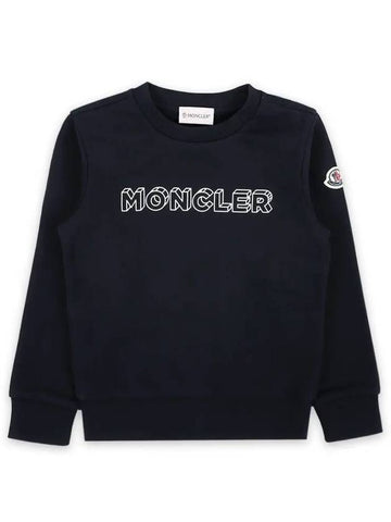 Kids Lettering Logo Sweatshirt Navy 8G00028 899PS 778 8 10A - MONCLER - BALAAN 1