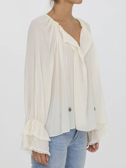 Gathered top in silk - CHLOE - BALAAN 2