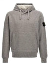 Logo Patch Drawstring Hoodie Melange Grey - STONE ISLAND - BALAAN 2