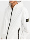 Wappen Patch Skin Touch Nylon Hooded Jacket White - STONE ISLAND - BALAAN 4