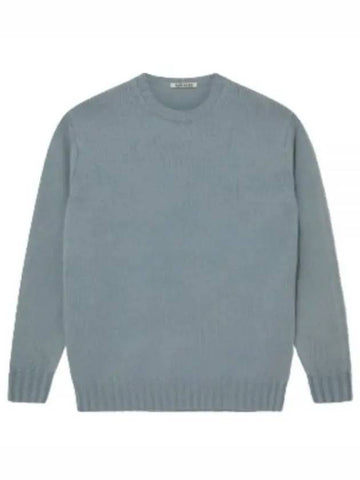 WASHED FRENCH MERINO KNIT PO LIGHTBLUE A23AP01SW - AURALEE - BALAAN 1