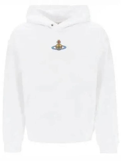 Embroidered ORB Logo Cotton Hoodie White - VIVIENNE WESTWOOD - BALAAN 2