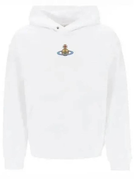 Embroidered ORB Logo Cotton Hoodie White - VIVIENNE WESTWOOD - BALAAN 2