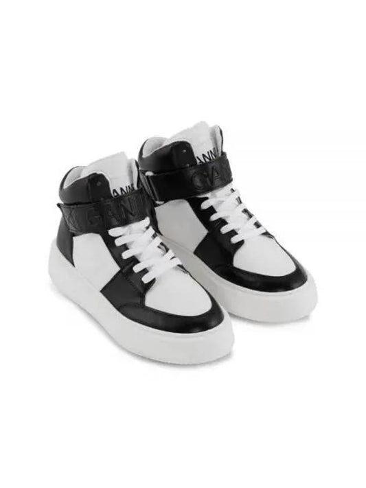Black White Sporty Mix High Top Sneakers S2067 025 High Top - GANNI - BALAAN 1