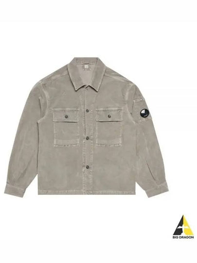 Corduroy Button Utility Shirt Jacket Grey - CP COMPANY - BALAAN 2