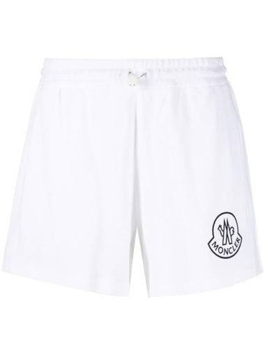 Women's Logo Print Track Shorts White - MONCLER - BALAAN 1