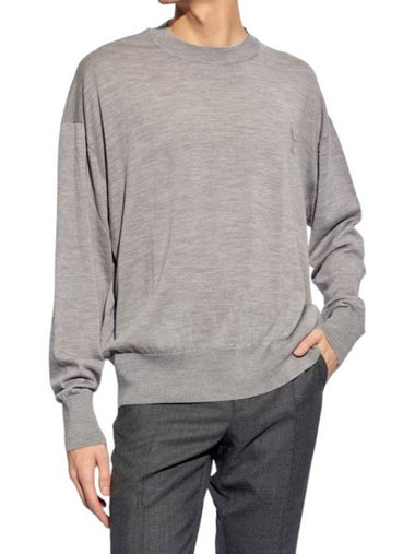 De Coeur Embroidery Crewneck Knit Top Grey - AMI - BALAAN 1