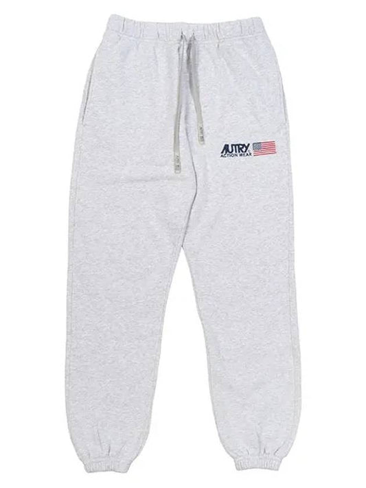 Men's Iconic Logo Cotton Jogger Track Pants Gray - AUTRY - BALAAN.