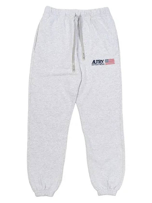 Men's Iconic Logo Cotton Jogger Track Pants Grey - AUTRY - BALAAN 2
