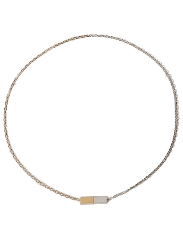 Dual Tone Necklace Silver - BOTTEGA VENETA - BALAAN 1