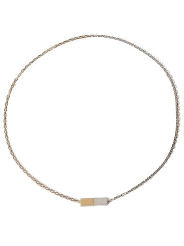 Dual Tone Necklace Silver - BOTTEGA VENETA - BALAAN 1