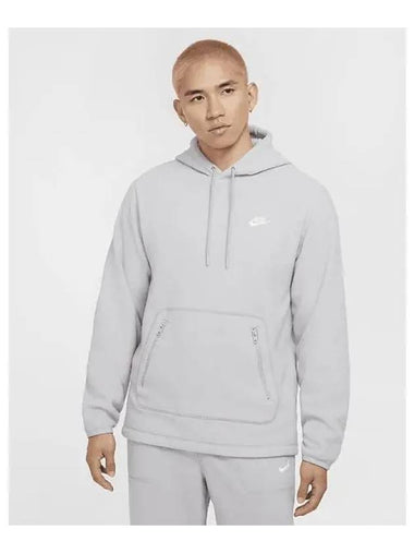 Club Men s Winterized Pullover Hoody Light Smoke Gray Pure White FZ0661 077 727014 - NIKE - BALAAN 1