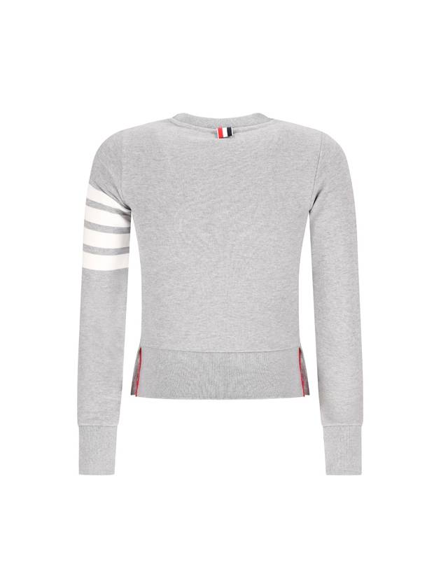 Engineered 4 Bar Stripe Loopback Jersey Knit Crewneck Sweatshirt Light Grey - THOM BROWNE - BALAAN 3