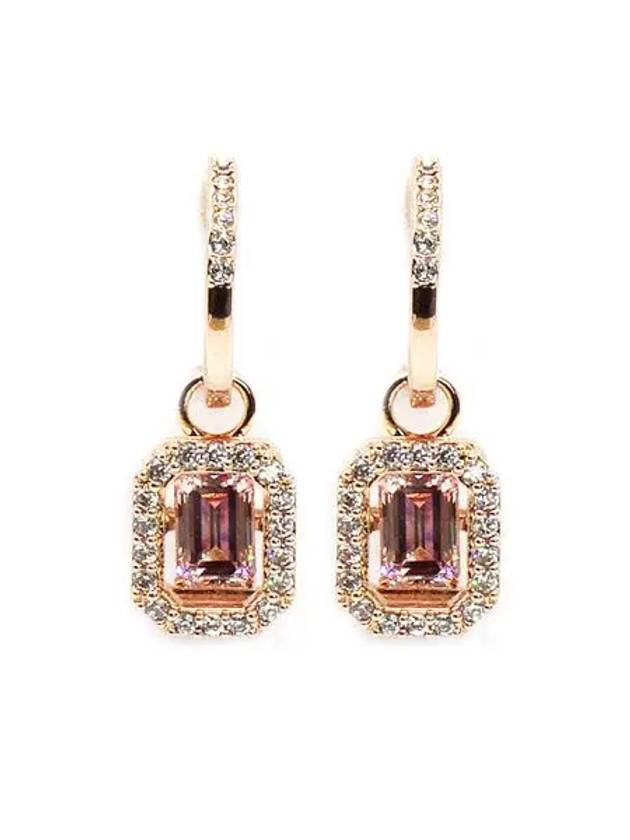 Una Octagon Drop Earrings Rose Gold Pink - SWAROVSKI - BALAAN 2