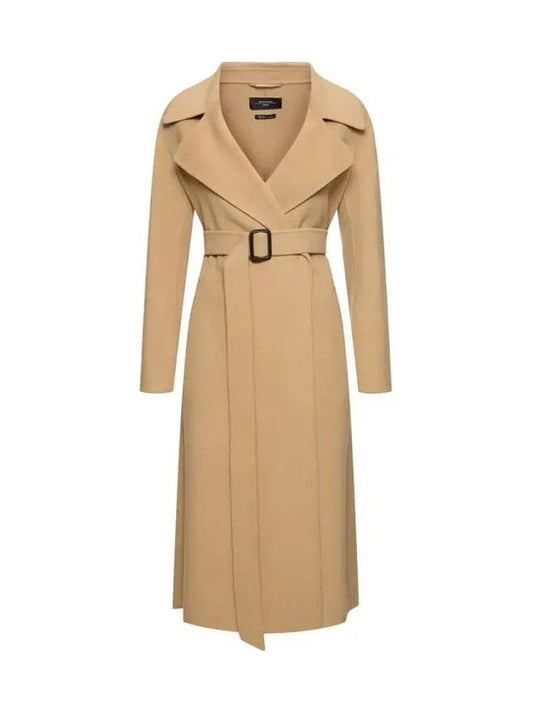 MANU Belted Wool Coat Beige 2425016041 065 - MAX MARA - BALAAN 2