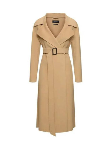 MANU Belted Wool Coat Beige 2425016041 065 - MAX MARA - BALAAN 1