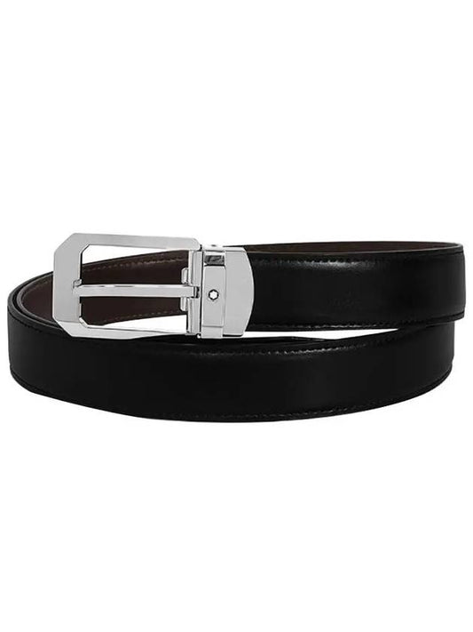 Men's Classic Reversible Cutting Leather Belt Black Brown - MONTBLANC - BALAAN 2