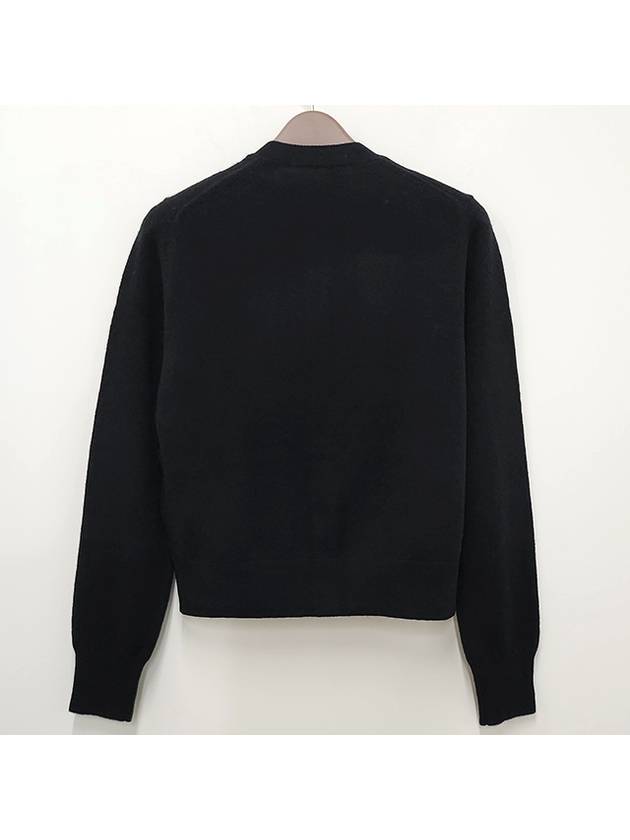 Face Patch Crop Cardigan Black - ACNE STUDIOS - BALAAN 4